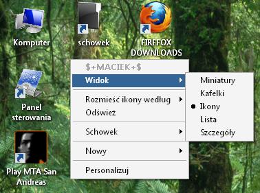 View desktop context menu