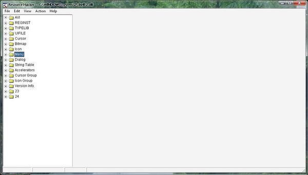 Resource Hacker - okno gwne - shell32.dll