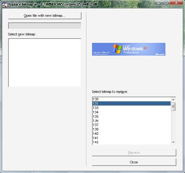 Resource Hacker - podmiana bitmapy