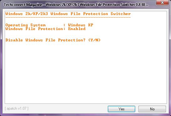 Windows File Protection Switcher - WFP = Enabled