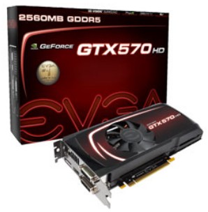 Wydajna karta EVGA GeForce GTX 570 HD 2560MB