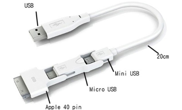 Magic Cable Trio trzy rne USB w jednym