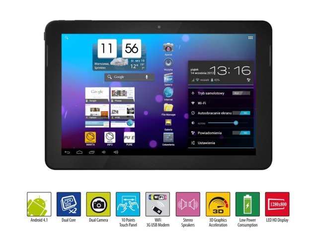 Tani i silny tablet Manta DUO POWER MID1002