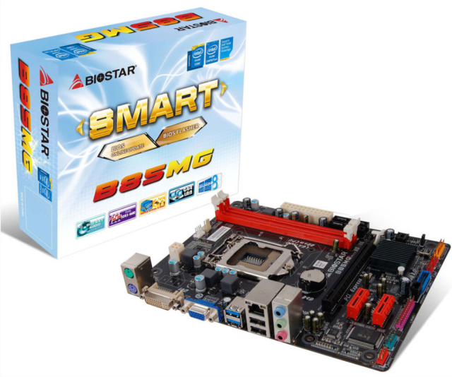 Biostar B85MG  z obsug Intel Core i4 czwartej generacji