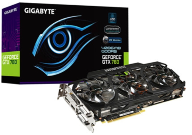 Ju jest Gigabyte GeFrocea GTX 760 4GB WindoForce OC