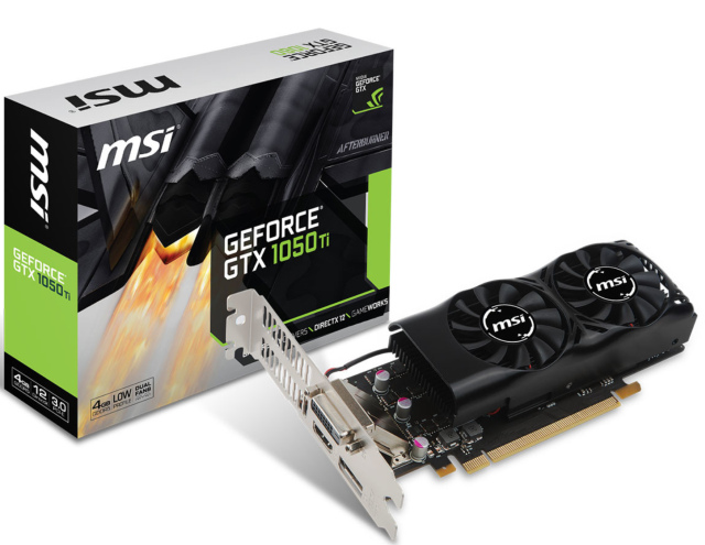 Niskoprofilowa karta MSI GTX 1050 Ti 4GT PR