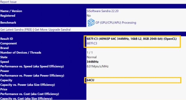 AMD Vega z 4096 procesorami strumieniowymi i 2048 bitowym RAMem