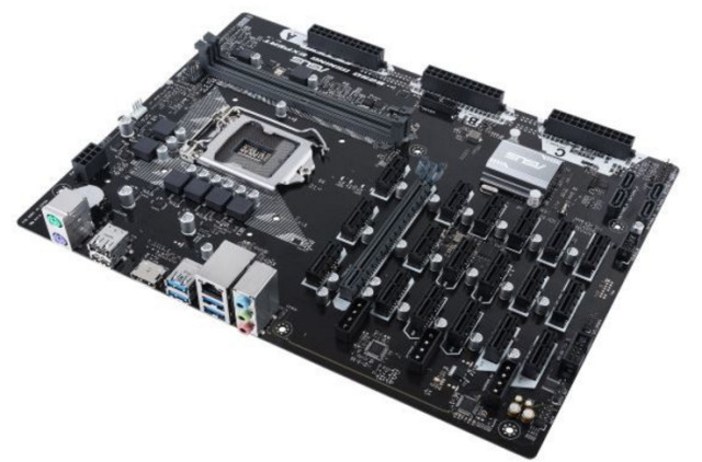 19 gniazd PCIe w pycie ASUS B250 Expert Mining