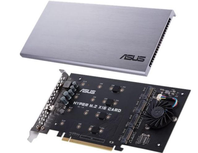 ASUS Hyper M.2 x16 obsuy 4 dyski M.2