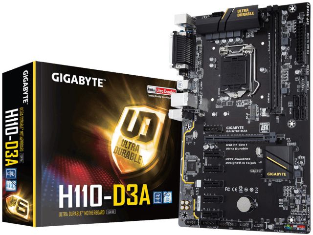 Gigabyte H110-D3A pyt dla kryptowalutowego biznesu