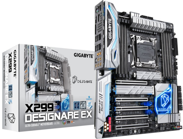 Gigabyte X299 Designare EX w srebrnym malowaniu