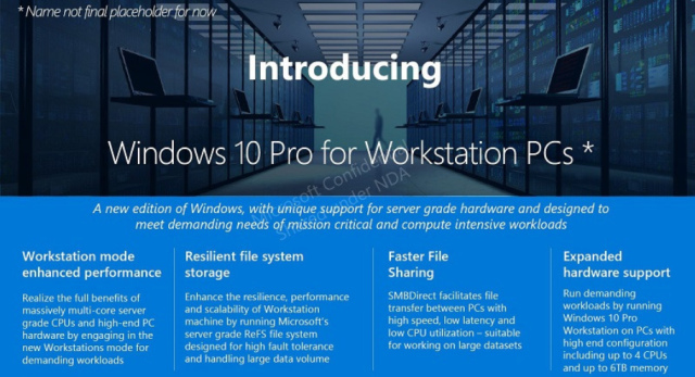 Microsoft szykuje Windows 10 Pro for Workstation