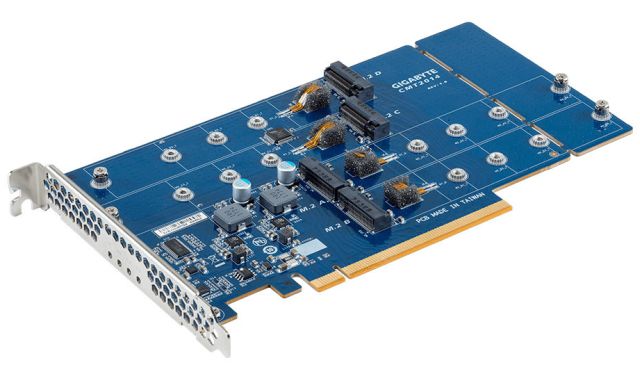 Do 4 dyskw M.2 dziki karcie Gigabyte CMT2014
