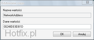 Edytor rejestru - edytowanie wartoci cigu
