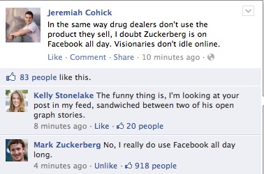 Mark Zuckerberg jest uzaleniony od Facebooka