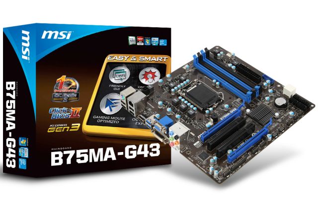 Pyta gwna Micro-ATX MSI B75MA-G43 z podstawk LGA1155