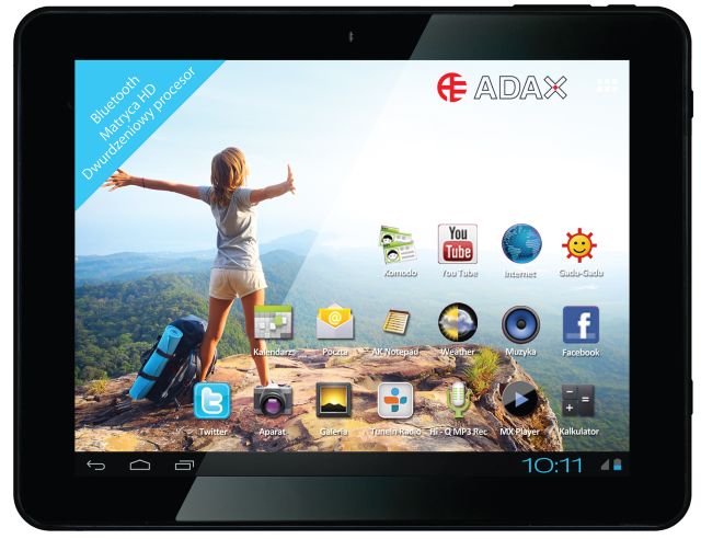 8-calowy tablet ADAX 8JC1 z aluminiow obudow