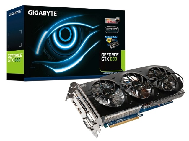 Podkrcona karta Gigabyte GeForce GTX 680 Overclock Edition 4G