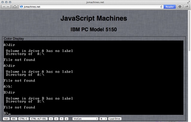 Emulator MS-DOS w przegldarce internetowej