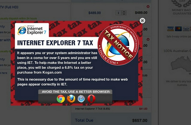Podatek za korzystanie z Internet Explorer 7