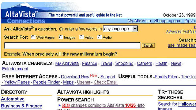 Yahoo wyczy wyszukiwark AltaVista
