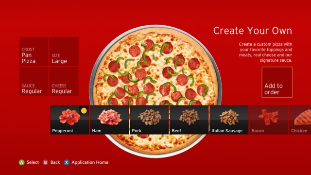 Aplikacja na Xboxa pozwala zamwi pizz