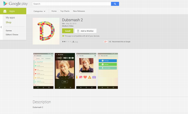 Uwaga na aplikacj Dubsmash 2 w Google Play