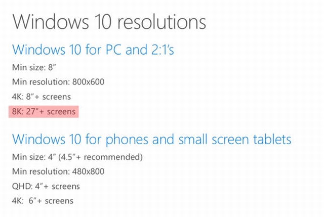 Windows 10 bdzie obsugiwa rozdzielczo 8K