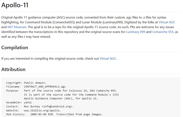 Na GitHub entuzjaci przepisuj kody komputera pokadowego Apollo 11