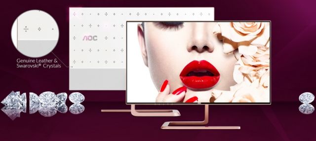 Monitor AOC Q2781PS z obudow ozdobion krysztakami Swarovskiego