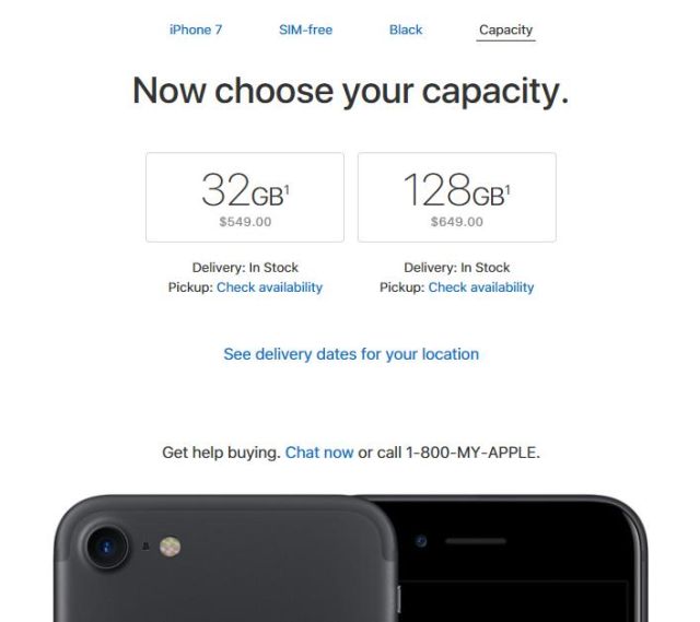 Apple po cichu wycofuje iPhone 7 256 GB