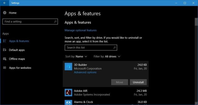 Microsoft blokuje w Windows 10 odinstalowanie preinstalowanych aplikacji