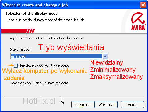 Avira AntiVir Personal - Free Antivirus - Tryb wywietlania