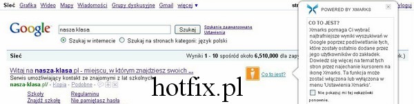 Podpowiedzi Xmarks