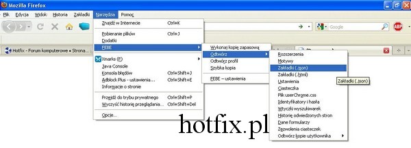 FEBE: wykonywanie kopii profilu