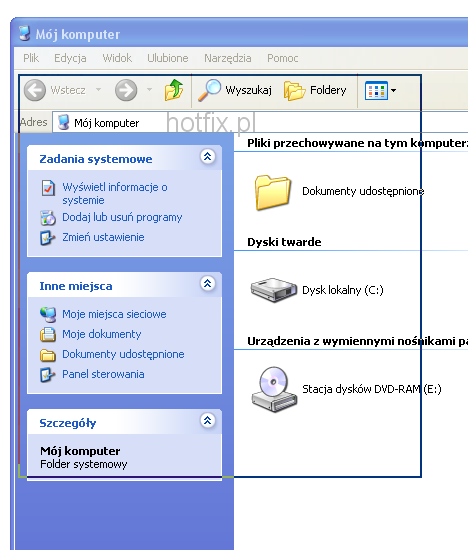 Zaznaczamy obszar do wykonania zrzutu