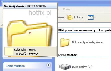 Wybieramy element, z ktrego ma zosta pobrany kolor