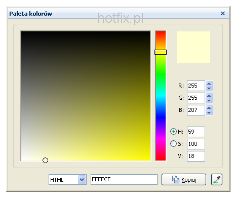 Paleta kolorw w programie PicPick