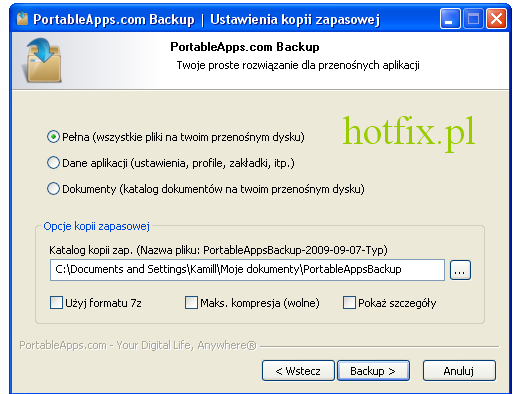 PortableApps okno programu