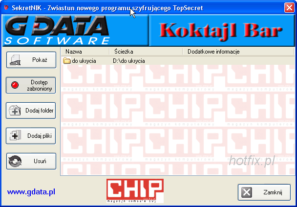 Folder ten bdzie niewidoczny dla nikogo