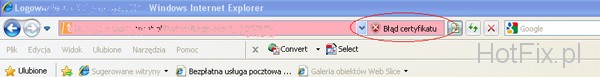 Internet Explorer - jak doda certyfikat