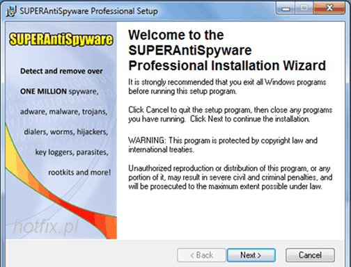 Super Anti-Spyware - instalacja programu