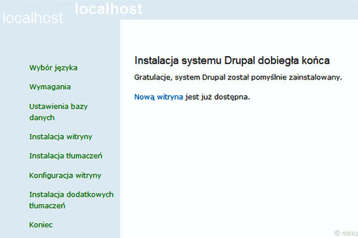Drupal zainstalowany!