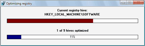 NTREGOPT - ekran postpu defragmentacji