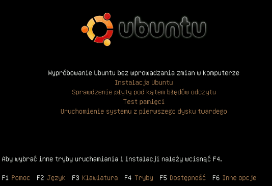 Menu startowe Ubuntu