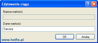 Edytor rejestru - MSIServer
