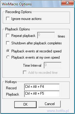 WinMacro - opcje programu