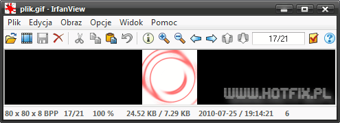 IrfanView - otwieranie pliku GIF