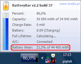 BatteryBar - informacja o stanie naadowania