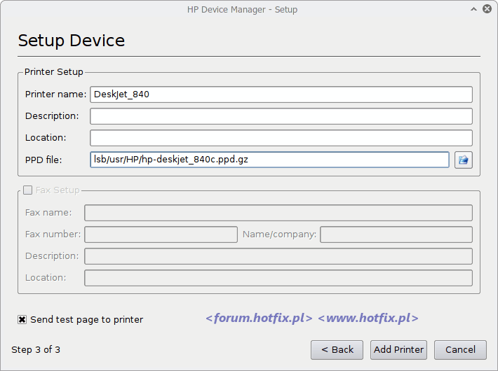 Hplip - konfiguracja drukarki